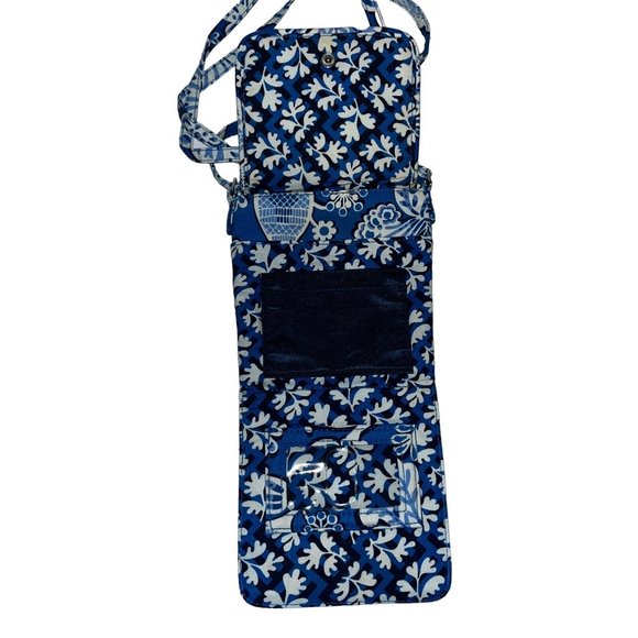 Vera Bradley Glenna Mini Crossbody Shoulder Purse Bag Blue Paisley Floral - Picture 8 of 12